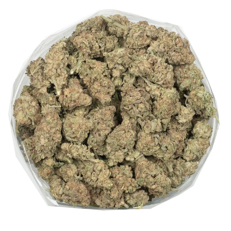 light-green-Mac-10-strain-buds-with-purple-leaves.webp Buy Mac 10 – Hybrid Cannabis Online